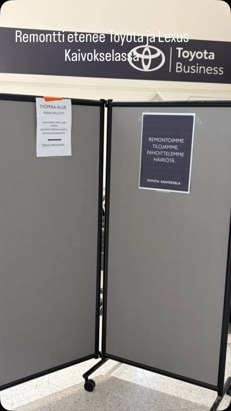 Remontti etenee, mutta vaikuttaa vielä toimintaamme monta viikkoa, ja pahoittelut siitä. E...