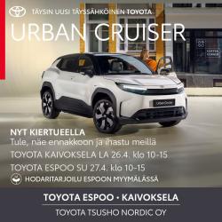 Uusi täyssähköinen Urban Cruiser on kiertueella meillä la 26.4 Kaivokselassa ja su 27.4. E...