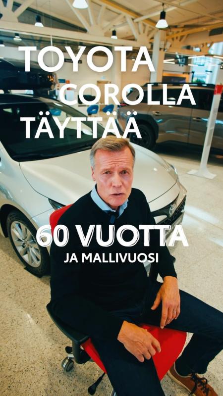 57 miljoonaa myytyä autoa ja matka jatkuu! 🚗 Toyota Corolla täyttää 60 vuotta, ja mallivuo...